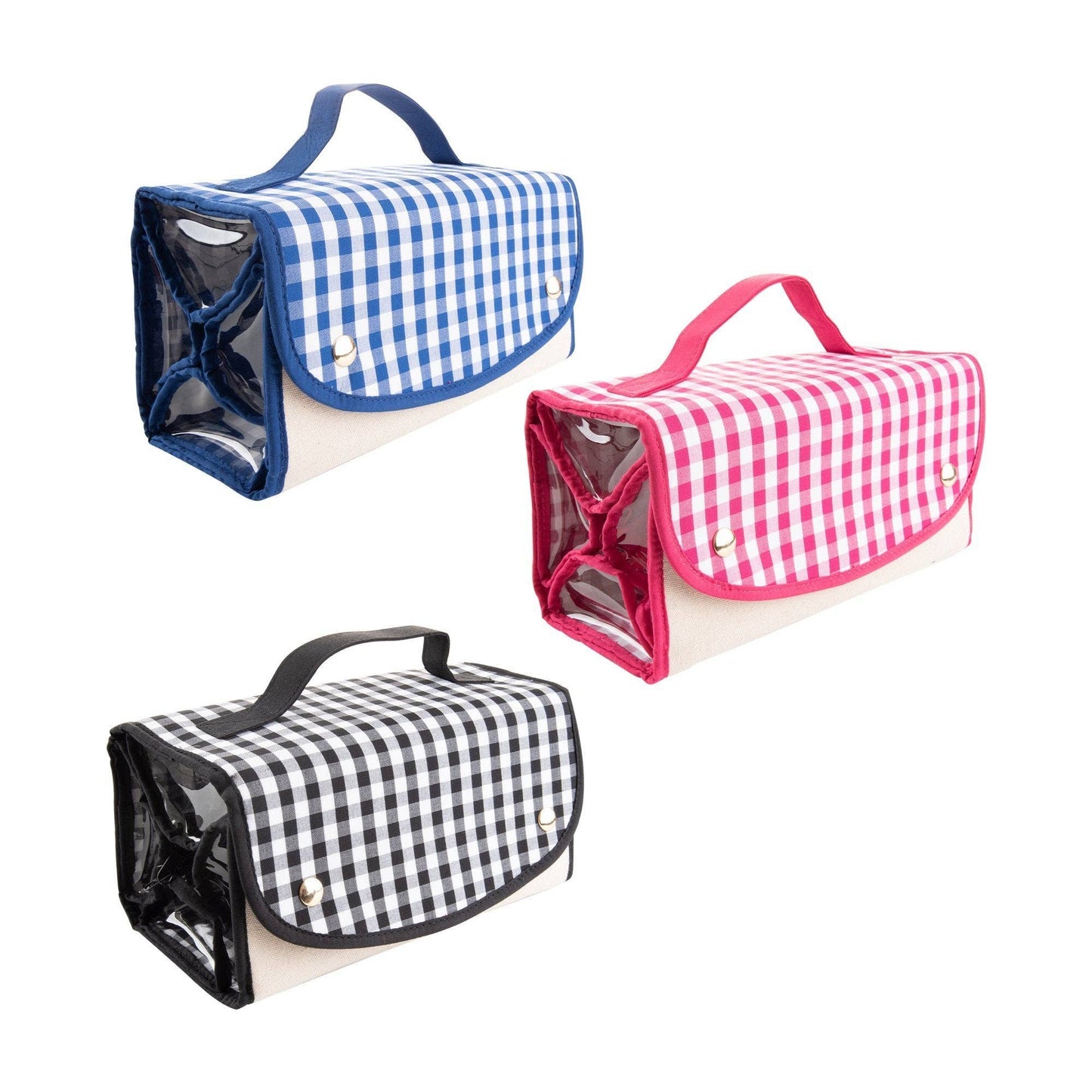 Gingham Roll Up Cosmetic