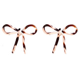 Cocoa Bow Statement Stud Earrings
