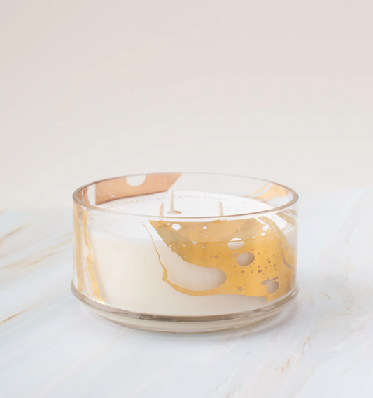 No. 67 Gold Marble Glass Candle 12 oz