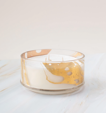 No. 67 Gold Marble Glass Candle 12 oz