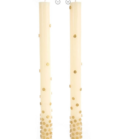 Champagne Dot Dinner Candles