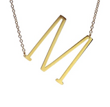 Sideways Gold Initial Necklace