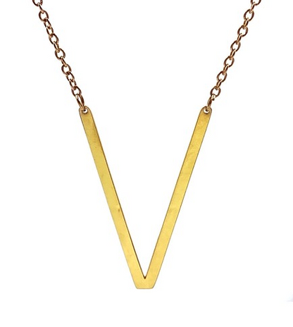 Sideways Gold Initial Necklace