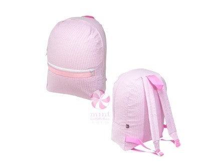 Seersucker Small Backpack with Monogram