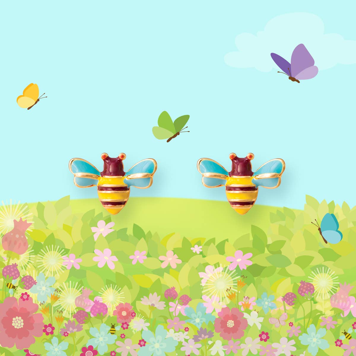 Buzzing Bee Cutie Stud Earrings