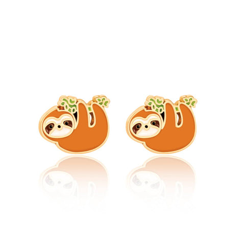 Playful Sloth Cutie Stud Earrings