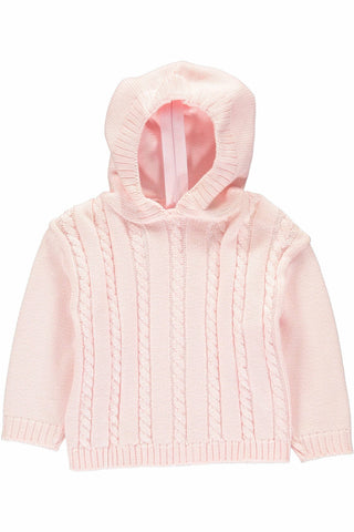 Zip Back Cable Pink Sweater