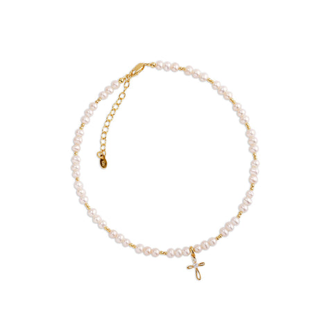 14K Gold Plated First Communion Cross Necklace Kids Jewelry