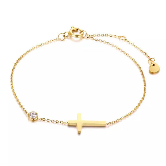 Martha Golden Cross Bracelet