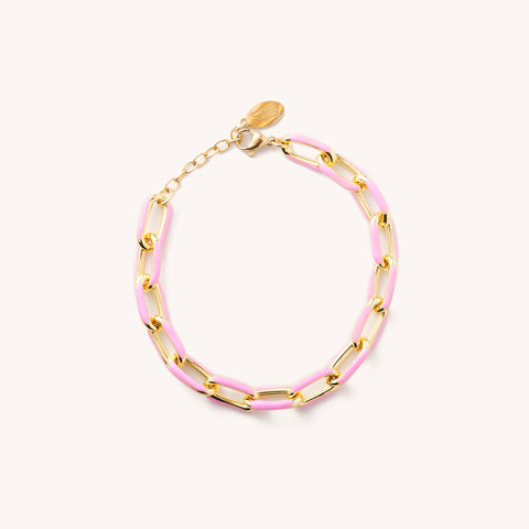 Penny Pink Acrylic Chain Bracelet