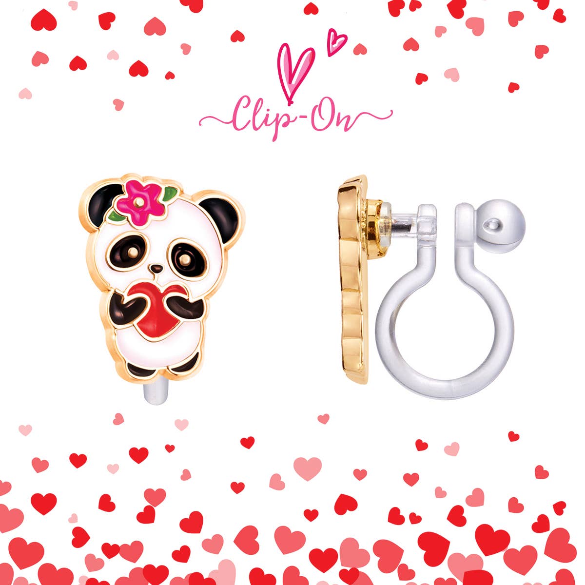 CLIP ON Cutie Earrings- Panda Love