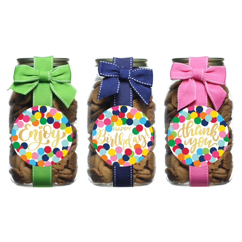 Cookie Quart Jars - Confetti Dot Assortment