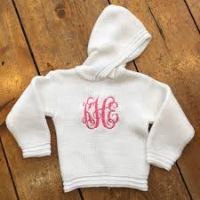 Monogrammed Zipper Back Baby Sweater